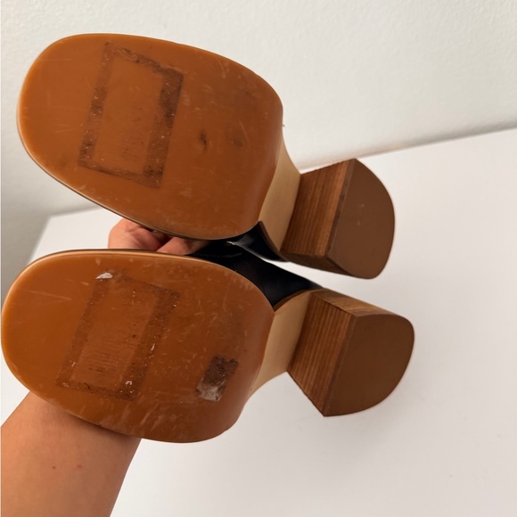 Korks Black Cicely Loafers w/ Wooden Block Heel Womens Sz 10M - Picture 6 of 8